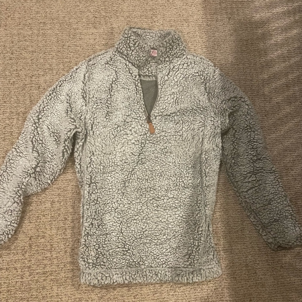 Light gray fuzzy sweater pull over